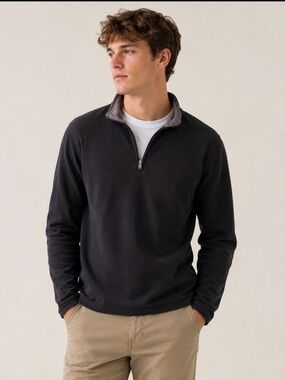 J. Crew Men's L  Gray Performance Quarter-Zip Sweater pullover sweatshirt active